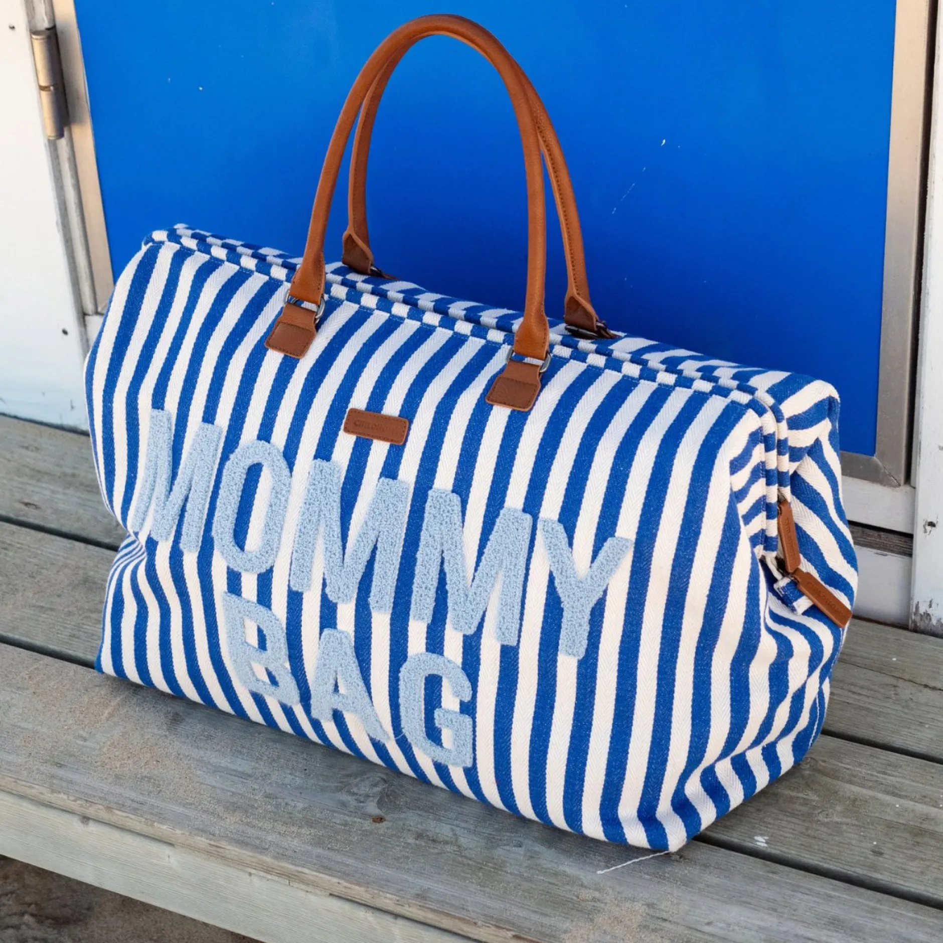 Tout Pour Vos Balades|Sacs À Langer*Childhome Sac à langer Mommy Bag de Rayures Bleu