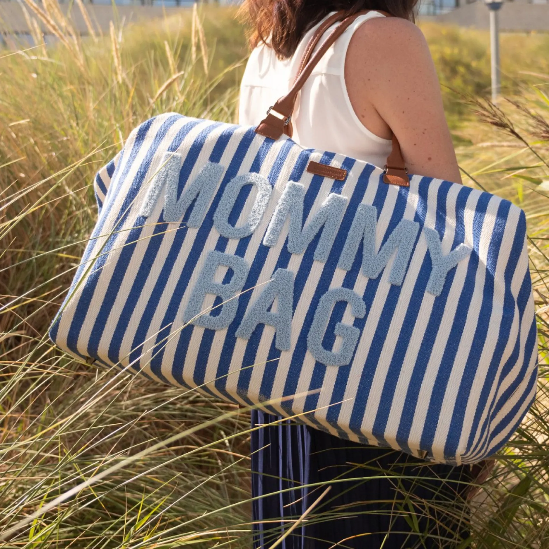 Tout Pour Vos Balades|Sacs À Langer*Childhome Sac à langer Mommy Bag de Rayures Bleu