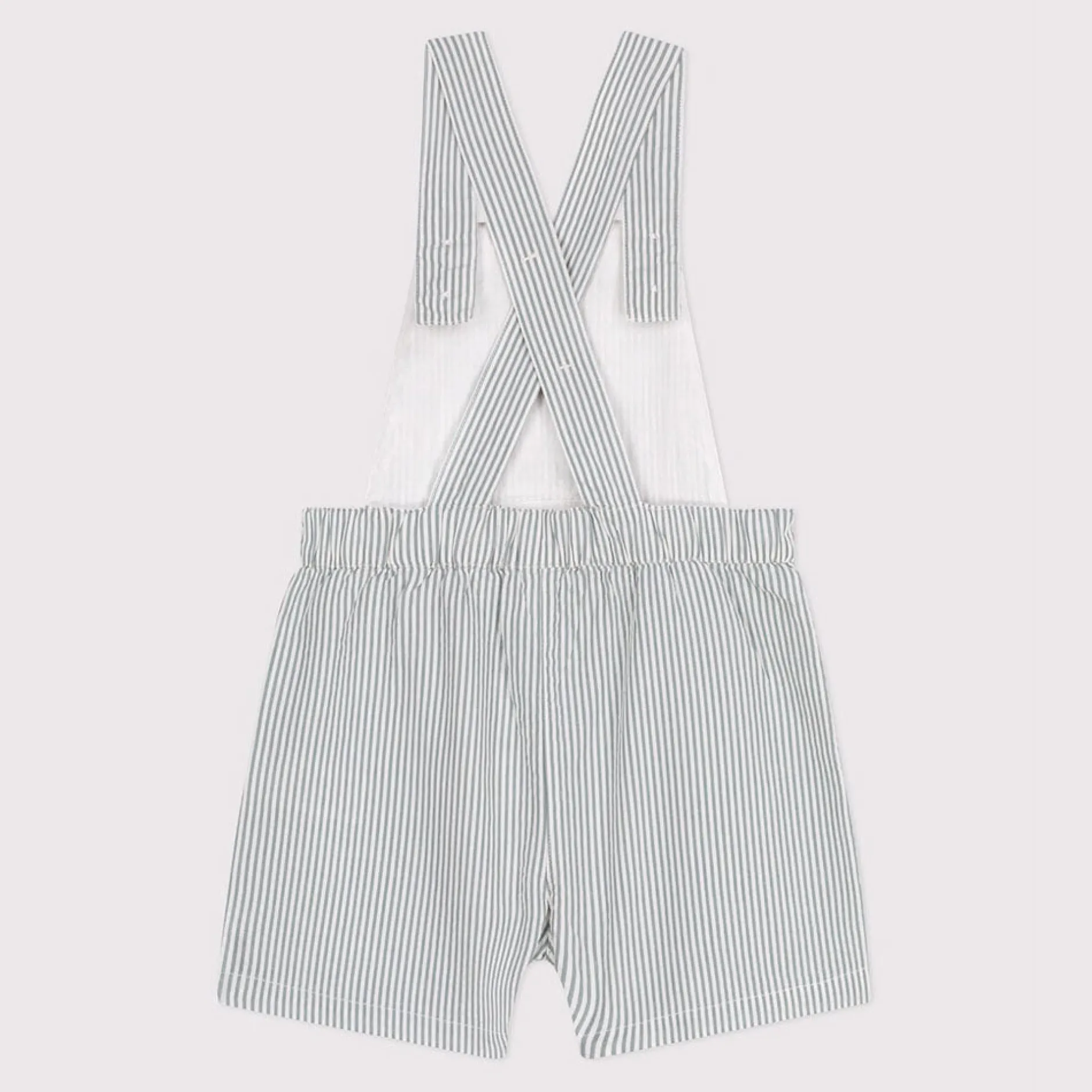 Combinaisons, Salopettes*Petit Bateau Salopette bébé en coton jambes courtes rayée de Bleu brut