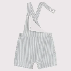 Combinaisons, Salopettes*Petit Bateau Salopette bébé en coton jambes courtes rayée de Bleu brut