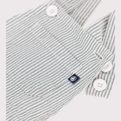 Combinaisons, Salopettes*Petit Bateau Salopette bébé en coton jambes courtes rayée de Bleu brut