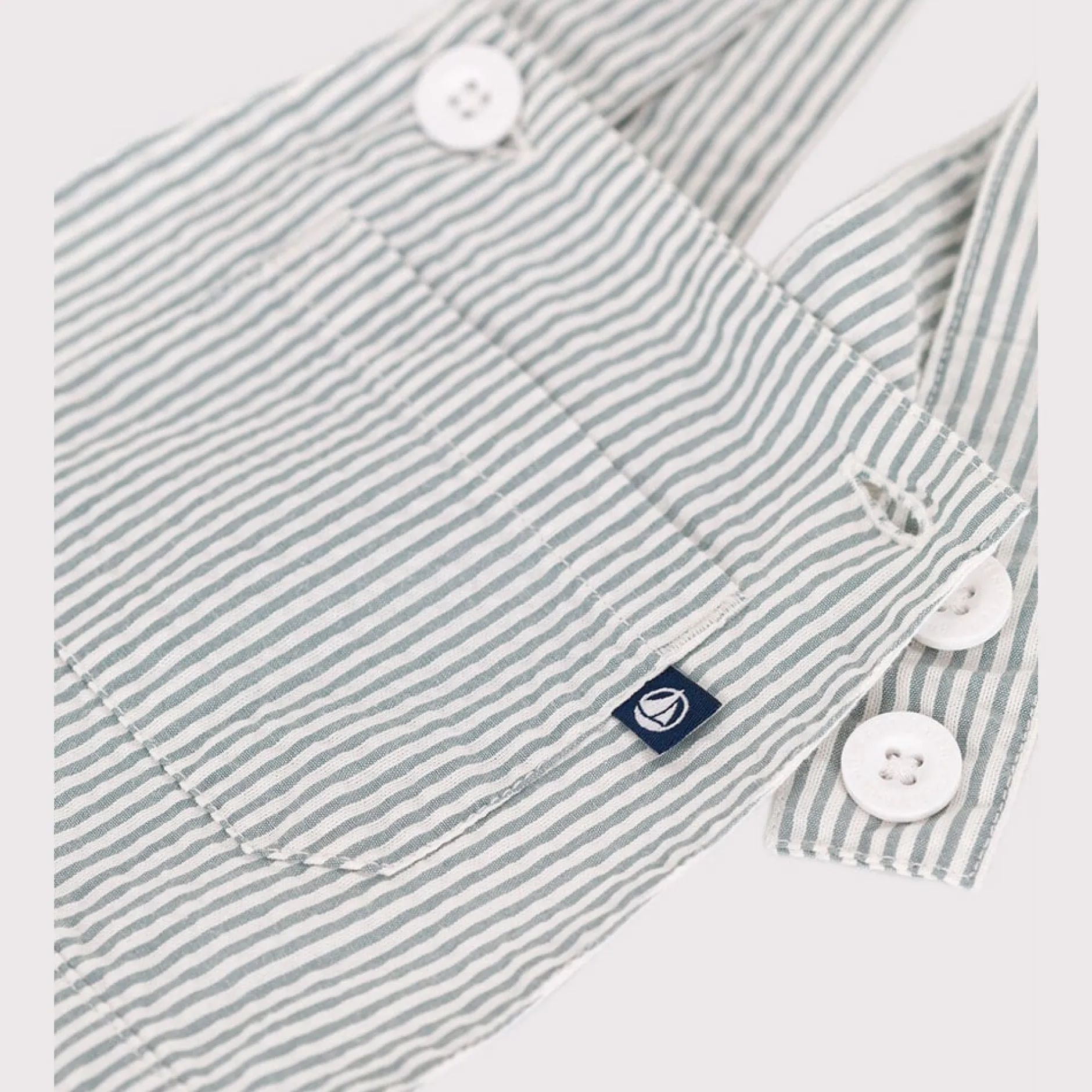 Combinaisons, Salopettes*Petit Bateau Salopette bébé en coton jambes courtes rayée de Bleu brut