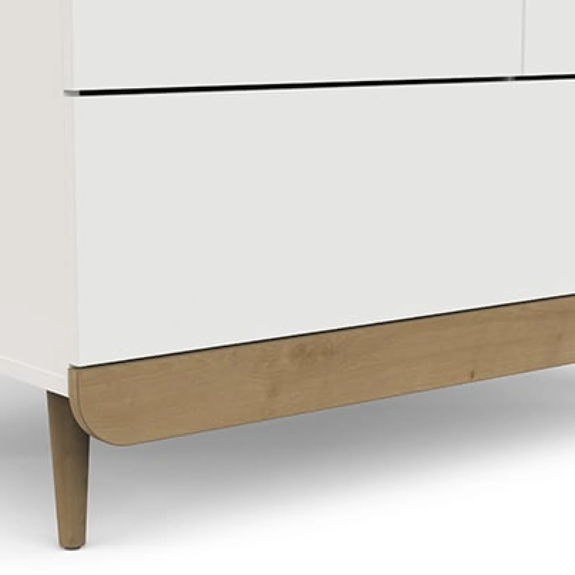 Armoires 2 Portes*CBA Meubles Scandinave Armoire 2 portes + 1 tiroir de Blanc / Chêne