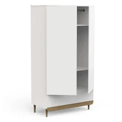 Armoires 2 Portes*CBA Meubles Scandinave Armoire 2 portes + 1 tiroir de Blanc / Chêne