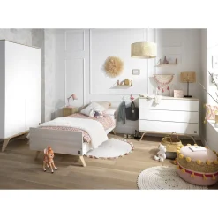 Lits 90X190 Non Évolutifs*Sauthon Baby's Sweet Home Serena lit junior 90x190 de Acacia/Blanc
