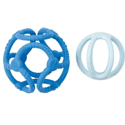 Balles & Ballons*Nattou Set de 2 balles silicone de bleu