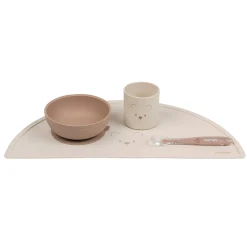 Coffrets*Nattou Set repas 4 pièces en silicone de Ours / Nature