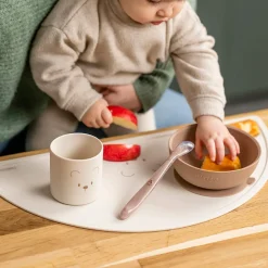 Coffrets*Nattou Set repas 4 pièces en silicone de Ours / Nature