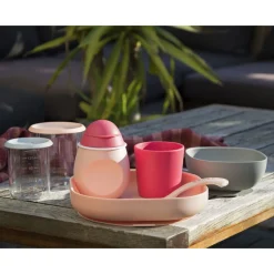 Coffrets|Assiettes*Béaba Set Vaisselle Silicone 4 pièces de Pink
