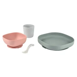 Coffrets|Assiettes*Béaba Set Vaisselle Silicone 4 pièces de Eucalyptus