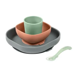 Coffrets|Assiettes*Béaba Set Vaisselle Silicone 4 pièces de Mineral