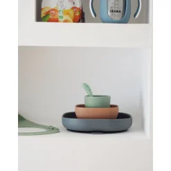 Coffrets|Assiettes*Béaba Set Vaisselle Silicone 4 pièces de Mineral