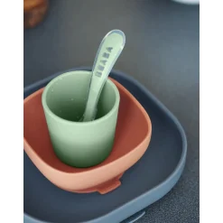 Coffrets|Assiettes*Béaba Set Vaisselle Silicone 4 pièces de Mineral