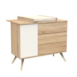 Commodes*Sauthon Baby's Sweet Home Seventies Commode de Chêne doré Vanille