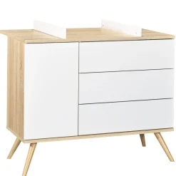 Commodes*Sauthon Baby's Sweet Home Seventies commode 1 porte 3 tiroirs de Blanc