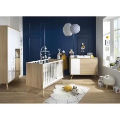 Lits 60X120 Non Évolutifs*Sauthon Baby's Sweet Home Seventies lit 60x120 de Chêne doré