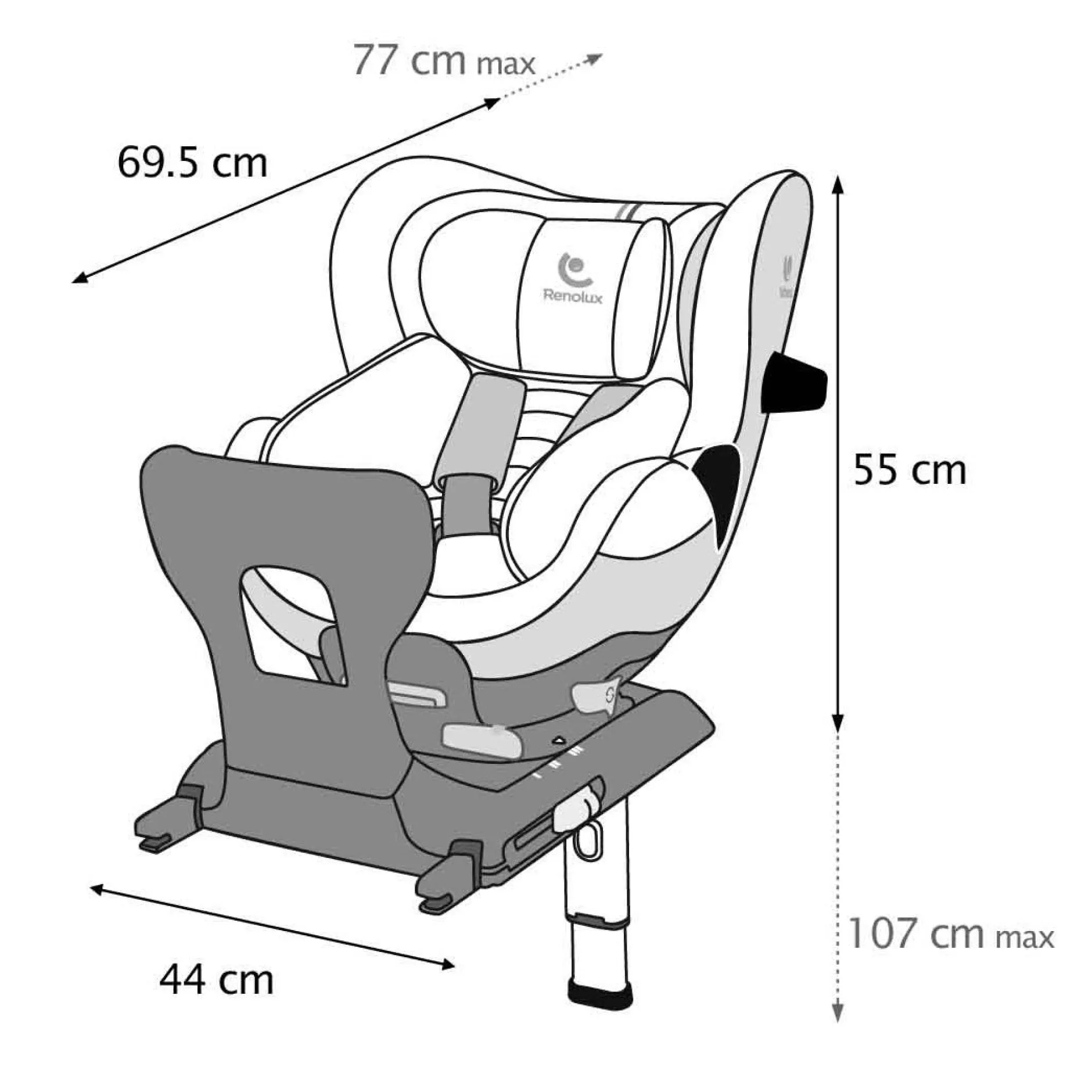 Siège Auto De 0 À 4 Ans Avec Réducteur|Tout Pour Vos Trajets*Renolux Siège auto Gaia+ R129 i-Size Softness de Carbon
