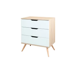 Commodes*Sauthon Baby's Sweet Home Sixties Commode 3 tiroirs de Blanc