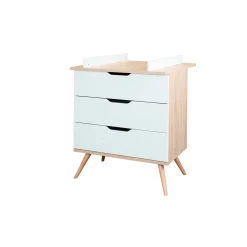 Commodes*Sauthon Baby's Sweet Home Sixties Commode 3 tiroirs de Blanc