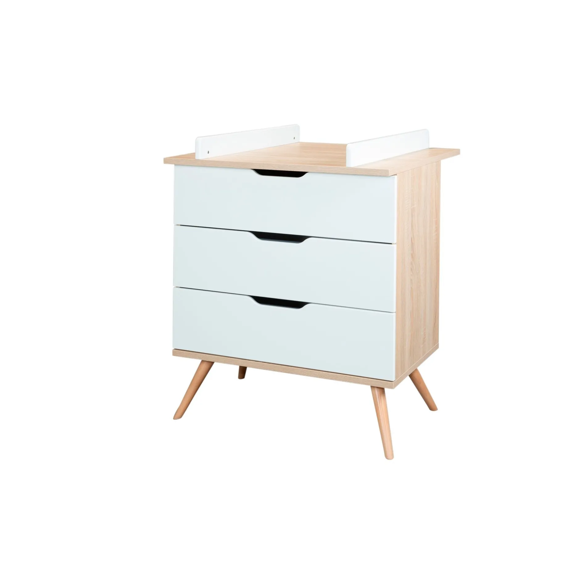 Commodes*Sauthon Baby's Sweet Home Sixties Commode 3 tiroirs de Blanc