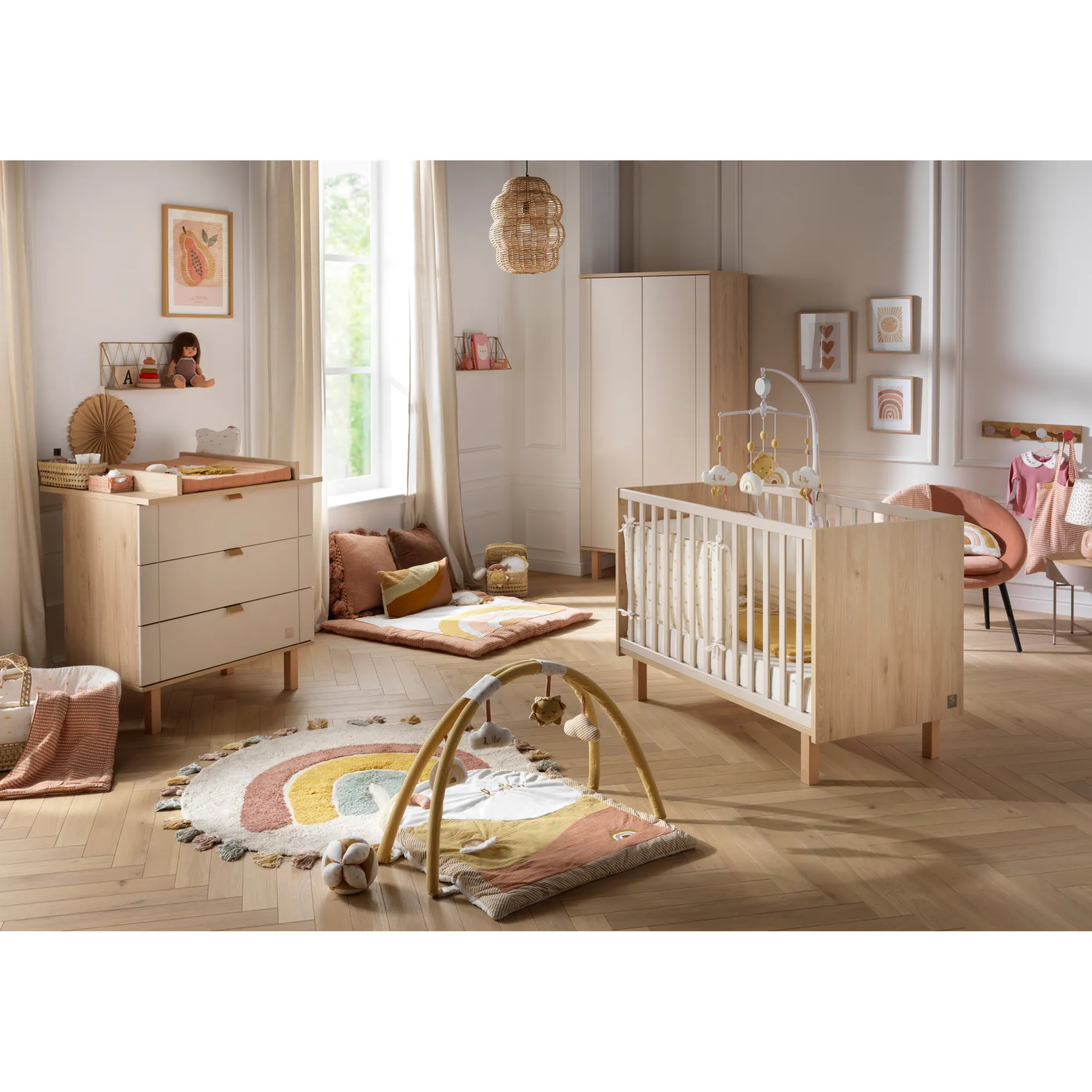 Commodes*Sauthon Baby's Sweet Home Solène Commode 3 tiroirs de Beige cendré