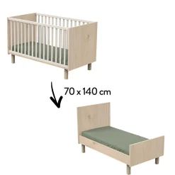 Lits 70X140 Évolutifs*Sauthon Baby's Sweet Home Solène Lit 70x140 évolutif 70 x 140 cm de Beige cendré
