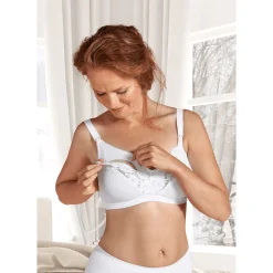 Lingerie|Vêtements*Carriwell Soutien-gorge d'allaitement en dentelle à rabat de Blanc