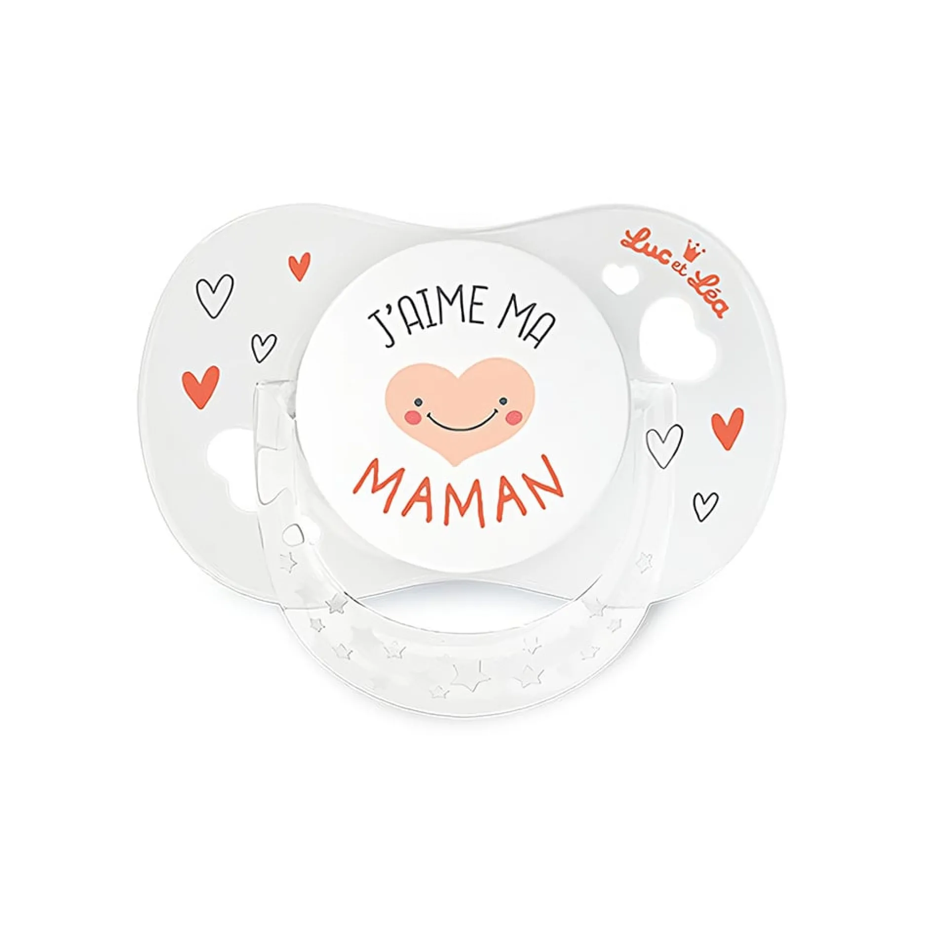 Sucettes*Luc et Léa Sucette Anatomique avec anneau de J'aime ma Maman