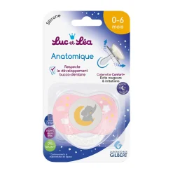 Sucettes*Luc et Léa Sucette Anatomique nuit phosphoréscente 0-6 mois de Elephant Rose