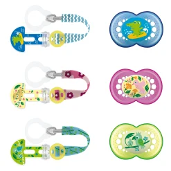 Attaches Sucettes|Sucettes*Mam Sucette 6m+ silicone + attache sucette de Aléatoire