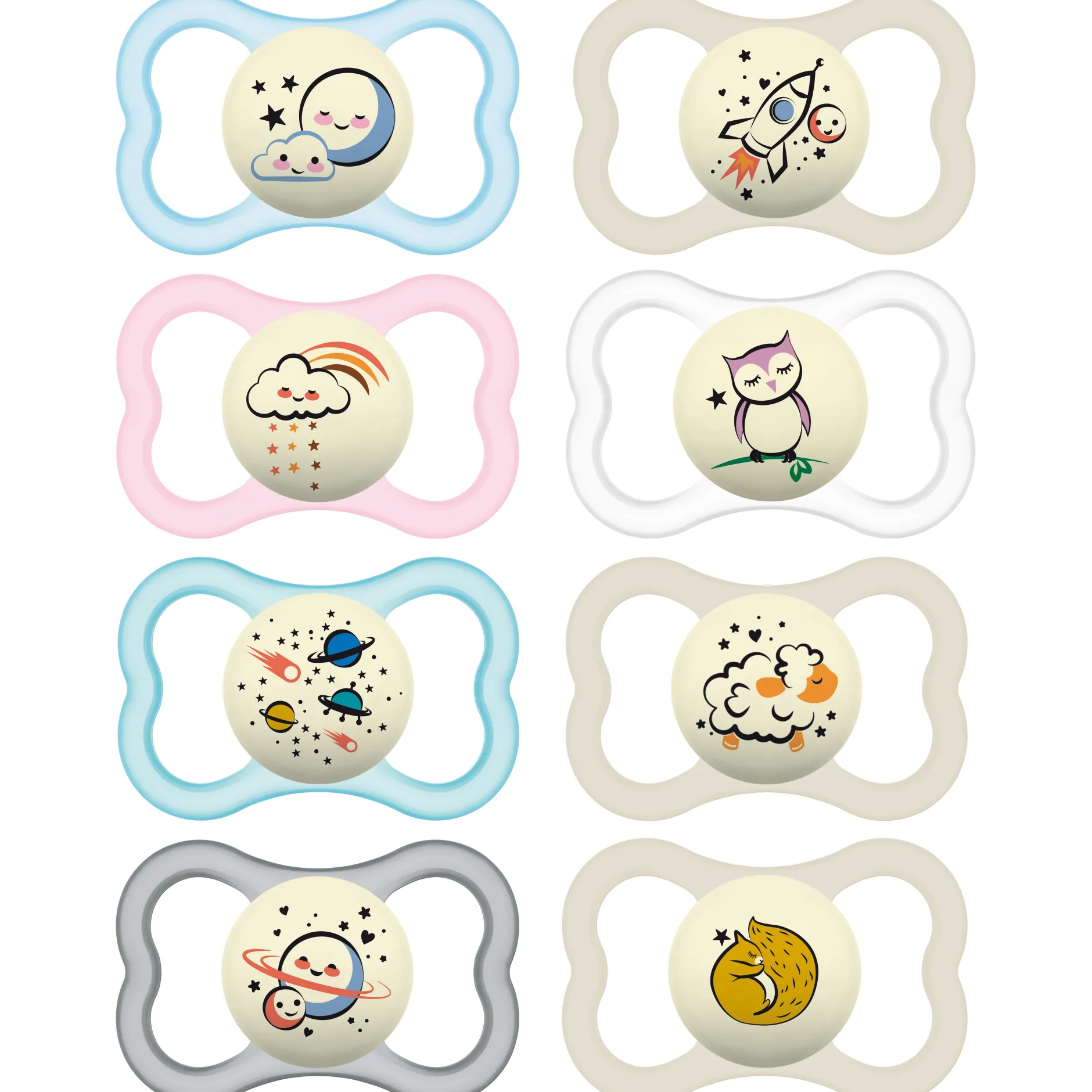 Sucettes*Mam Sucette supreme x2 nuit 6m+ silicone + boîte de Aléatoire