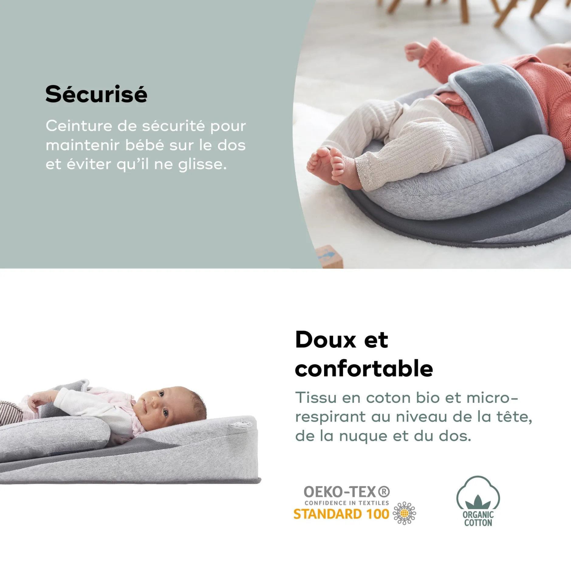 Cales-Bébé*Babymoov Support morphologique Cosydream (+) avec Plan incliné de
