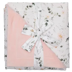 Couvertures*BB&Co Sweet Garden Couverture Luxe en Minky 70 x 100 cm de Imprimé botanique blush