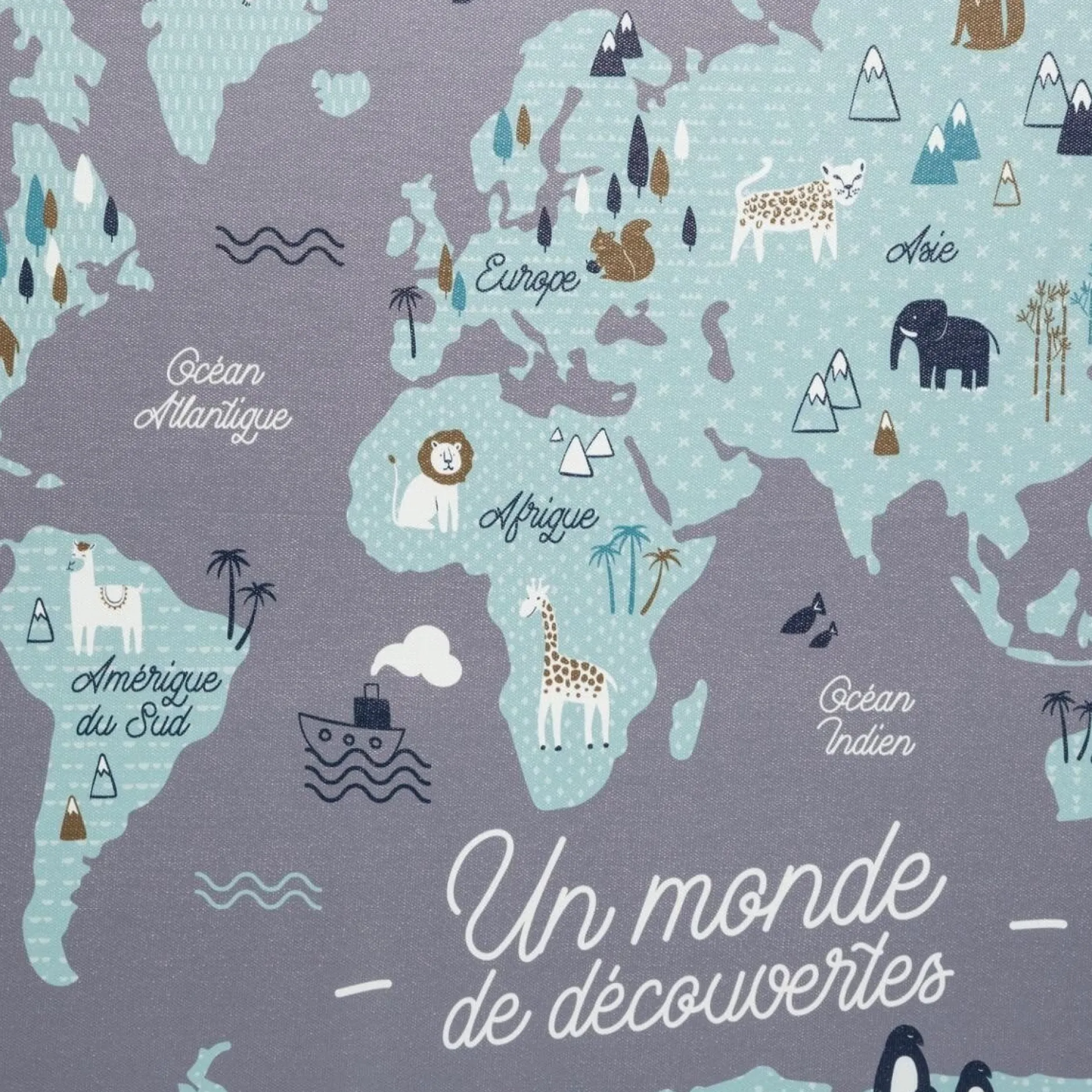 Cadres Déco*Atmosphera Tableau enfant carte du monde 80 x 80 cm de