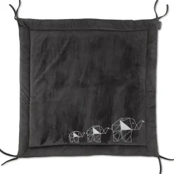 Tapis D'Éveil*Formula Baby Tapis de Parc 100 x 100 cm de Éléphant Gris Anthracite