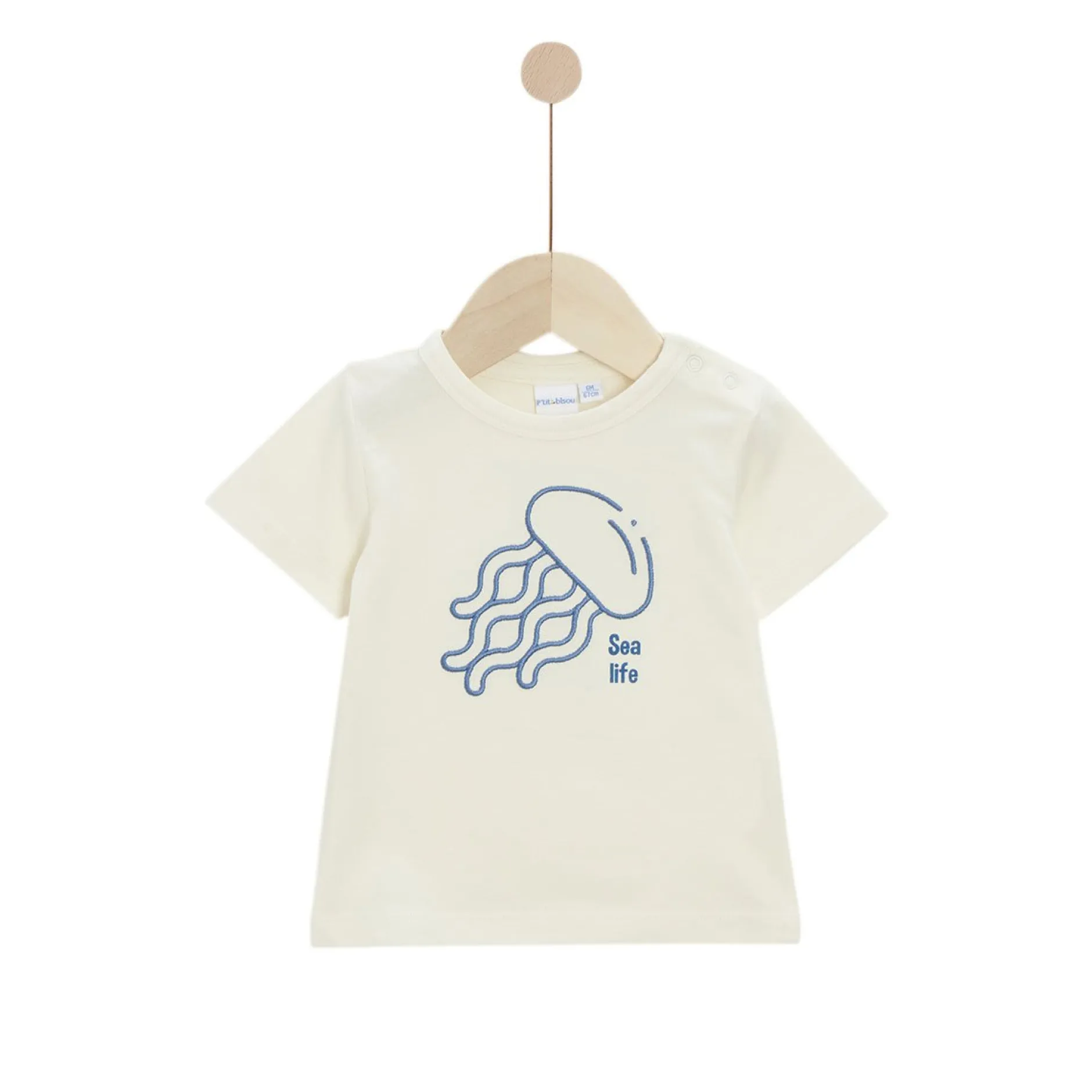T-Shirts, Polos, Chemises*P'tit Bisou Petit Prix Tee-shirt Liberty and Sea Life de Écru