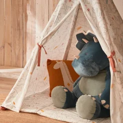 Doudous*Noukies Tiga, Stegi & Ops Peluche large en Veloudoux Ops de Bleu