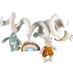 Peluches À Accrocher*Noukies Tiga, Stegi & Ops Spirales d'activités en veloudoux de Beige