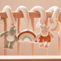 Peluches À Accrocher*Noukies Tiga, Stegi & Ops Spirales d'activités en veloudoux de Beige