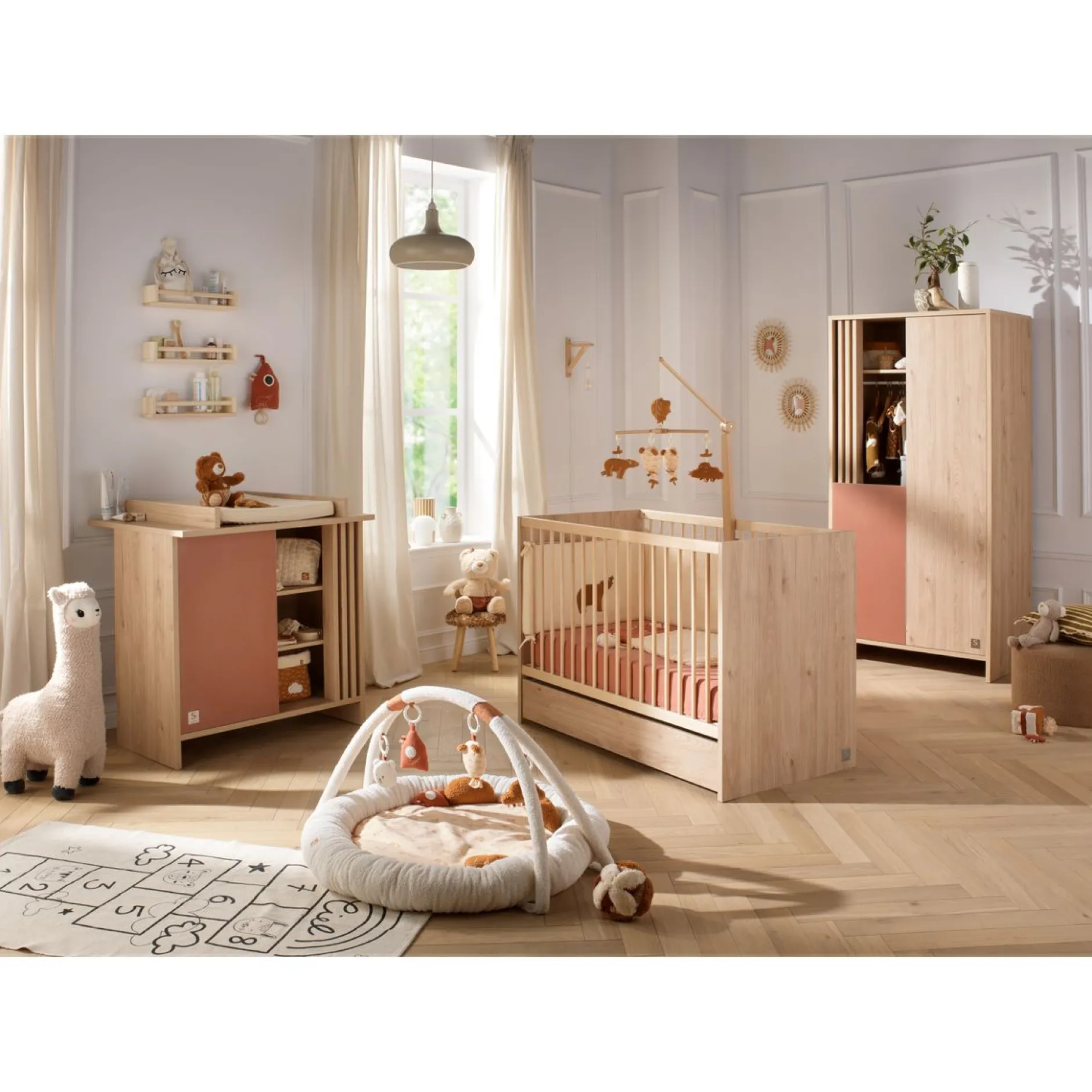 Armoires 2 Portes*Sauthon Baby's Sweet Home Tokyo Armoire de Chêne Suave Terracotta