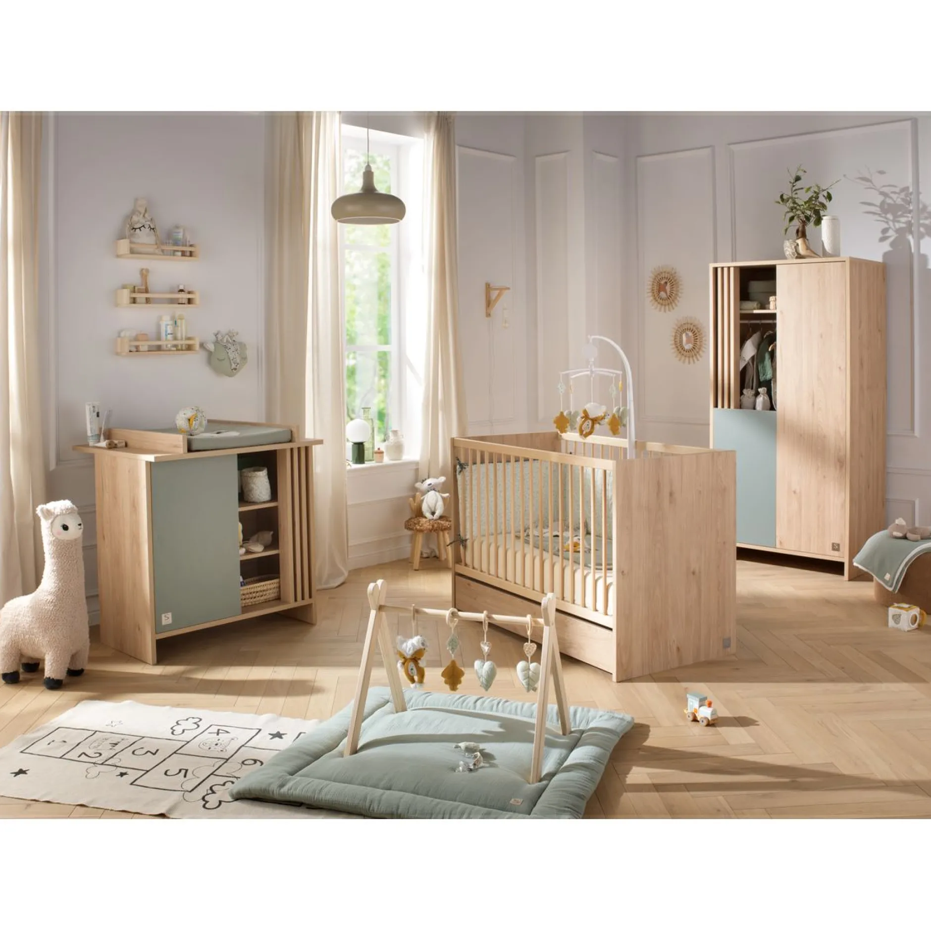 Commodes*Sauthon Baby's Sweet Home Tokyo Commode de Chêne Suave Sauge