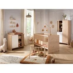 Lits 70X140 Évolutifs*Sauthon Baby's Sweet Home Tokyo Little Big Bed 70 x 140 cm de Chêne Suave