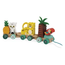 Jouets En Bois*Janod Train Tropical à Tirer Tropik de
