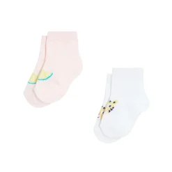 Chaussettes, Collants, Chaussons*P'tit bisou Travel With Love Lot de 2 paires de chaussettes 15/16 de Rose et blanc