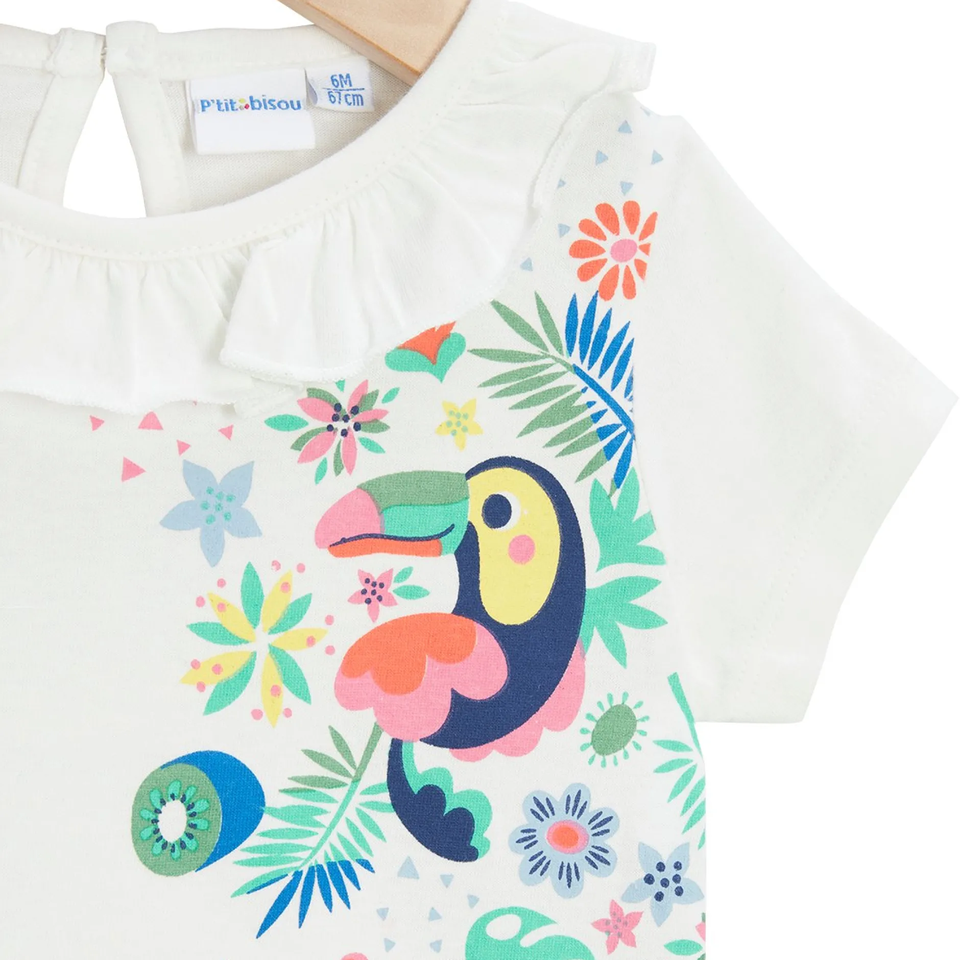 T-Shirts, Blouses, Chemises*P'tit bisou Travel With Love T-shirt manches courtes de Ecru