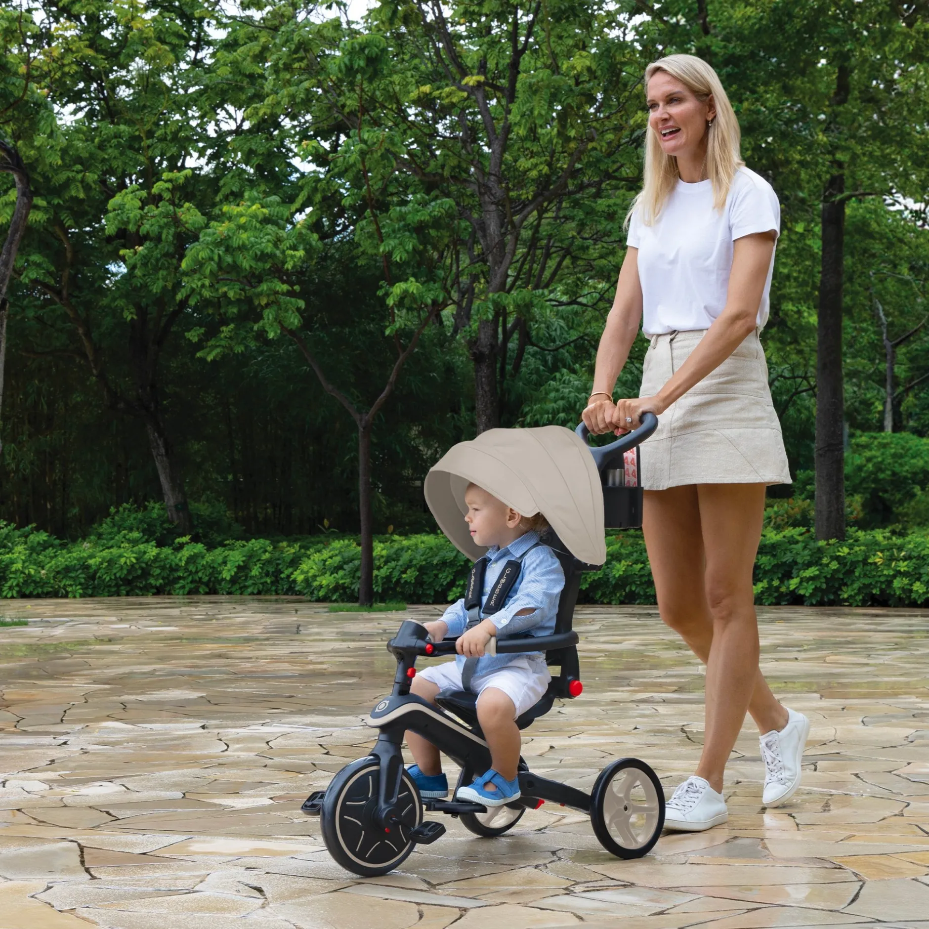 Tricyles*Globber Tricycle Explorer 4-en-1 Évolutif & Pliable de Taupe