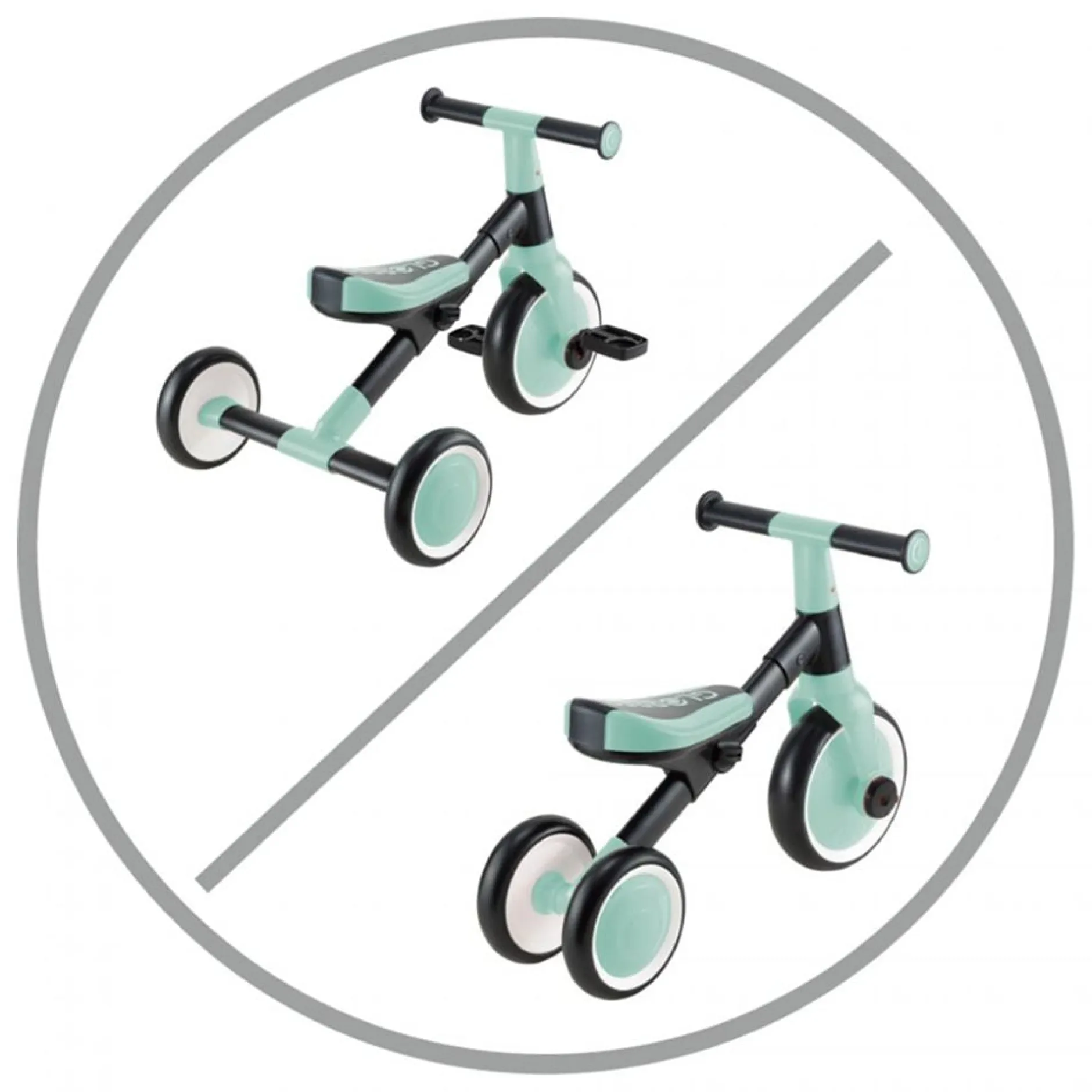 Tricyles*Globber Tricycle learning 2 en 1 de Menthe