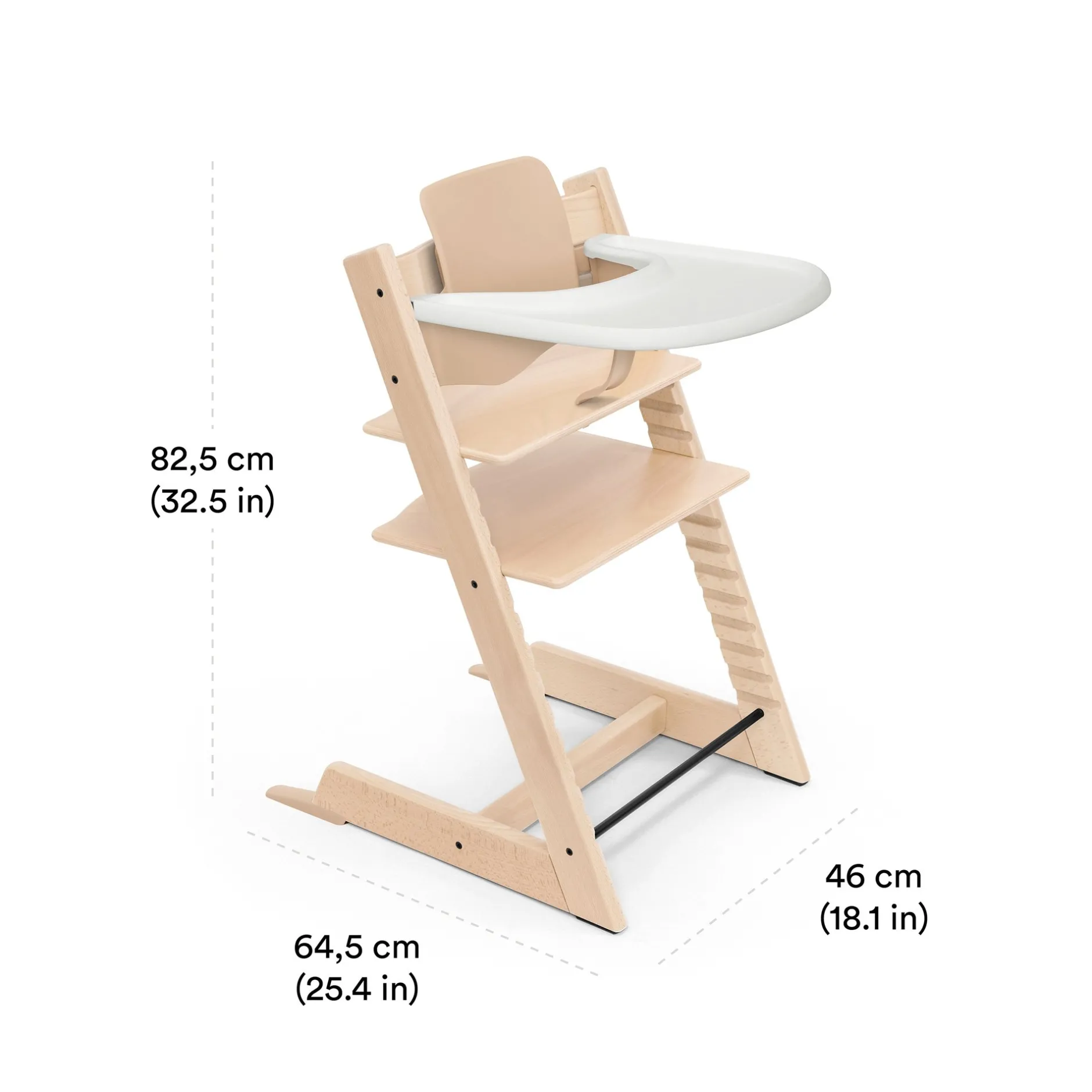 Chaises Hautes Évolutives*Stokke® Tripp Trapp® Pack Chaise haute + Baby Set + Plateau de Noir