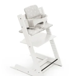 Chaises Hautes Évolutives*Stokke® Tripp Trapp® Pack Chaise haute + Baby Set + Coussin de Blanc / Silver