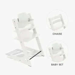Chaises Hautes Évolutives*Stokke® Tripp Trapp® Pack Chaise haute + Baby Set de Blanc